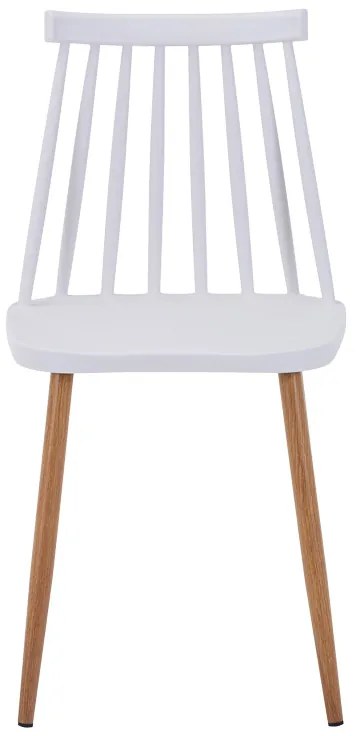 Τραπεζαρία Elijah-Aurora I pakoworld σετ 3τεμ pp σε λευκή απόχρωση με φυσικό πόδι Φ60x74εκ