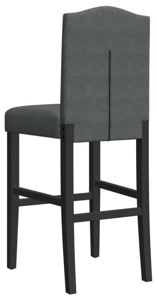 vidaXL Καρέκλες Μπαρ 2 τεμ. Μασίφ Ξύλο Καουτσουκόδεντρου / Ύφασμα