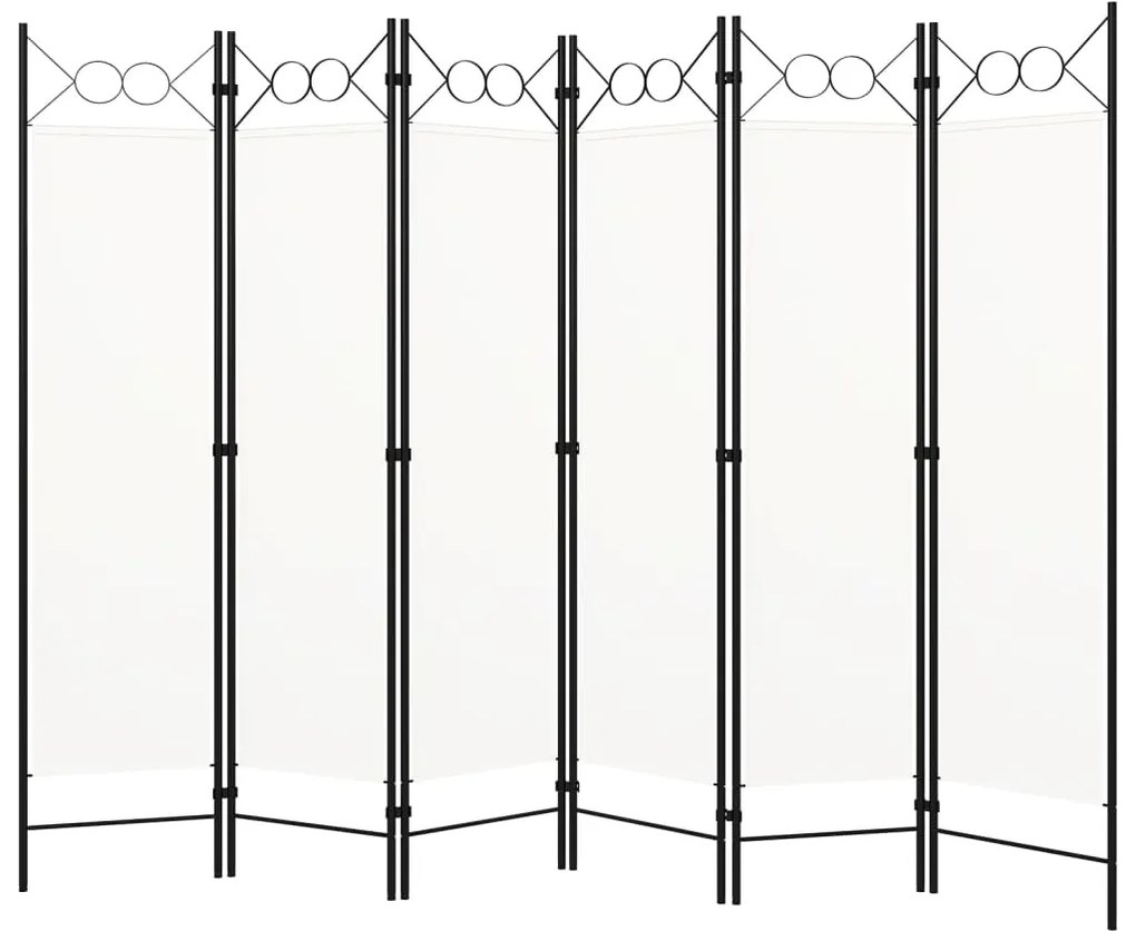 vidaXL Διαχωριστικό Δωματίου με 6 Πάνελ Λευκό 240 x 180 εκ.