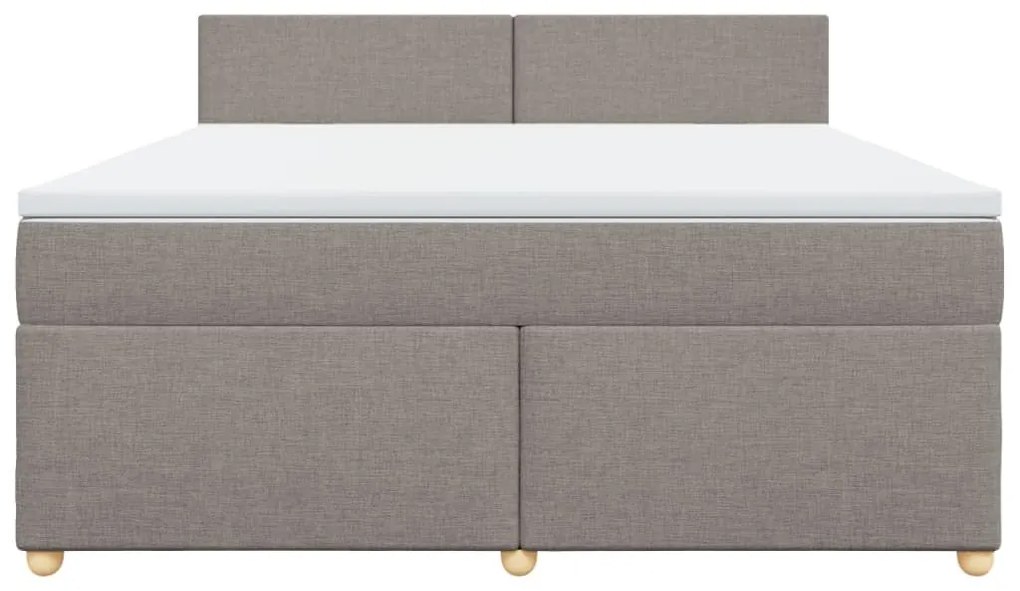 Κρεβάτι Boxspring με Στρώμα Taupe 180x200 εκ. Υφασμάτινο - Μπεζ-Γκρι