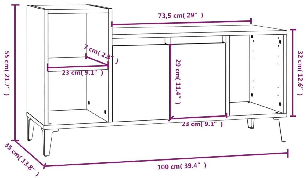 ΈΠΙΠΛΟ ΤΗΛΕΟΡΑΣΗΣ ΓΚΡΙ ΣΚΥΡ. 100X35X55 ΕΚ. ΕΠΕΞ. ΞΥΛΟ 821184