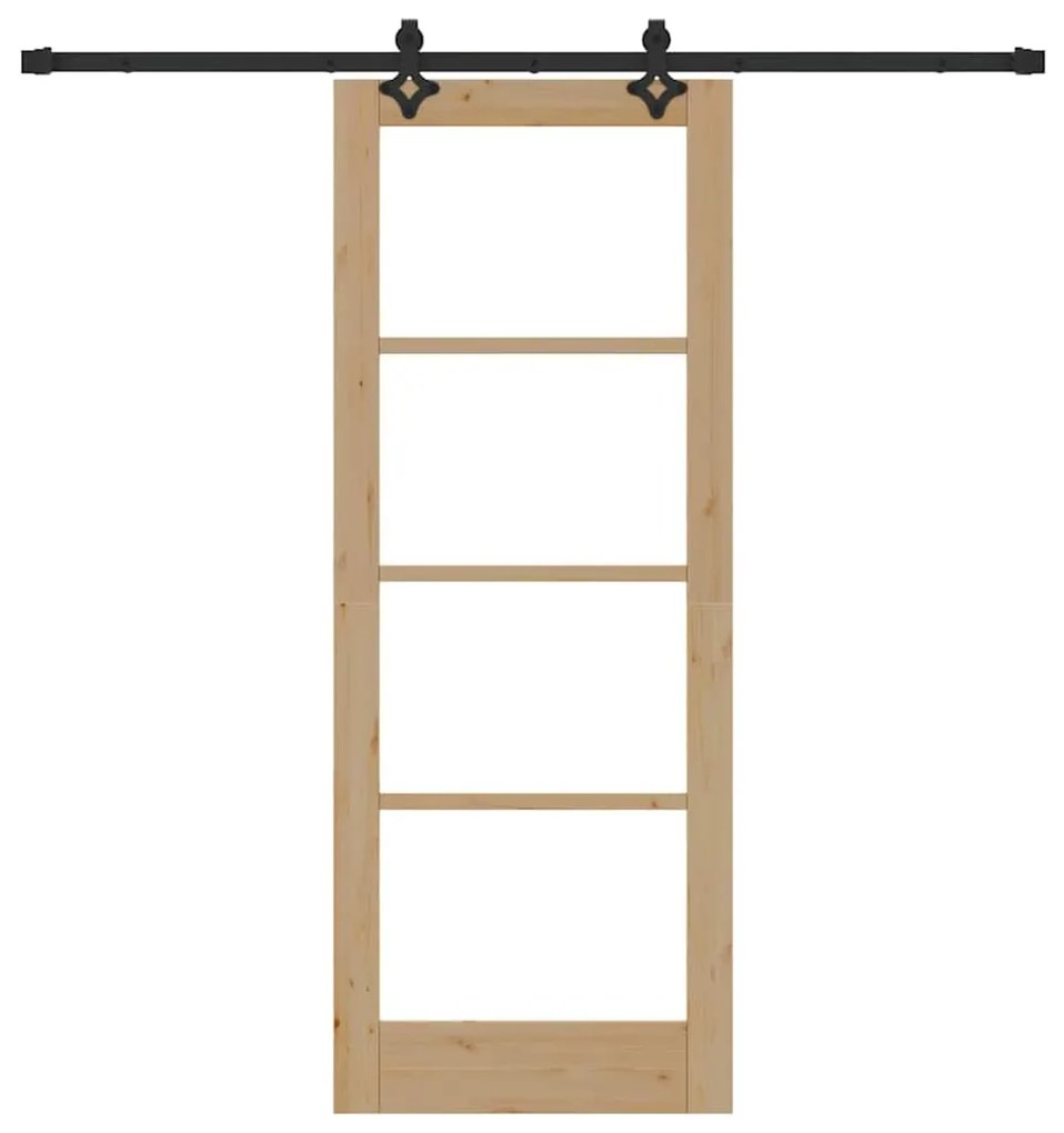vidaXL Συρόμενη Πόρτα ORKDAL Καφέ 78 x 202 εκ. Ξύλο και μέταλλο