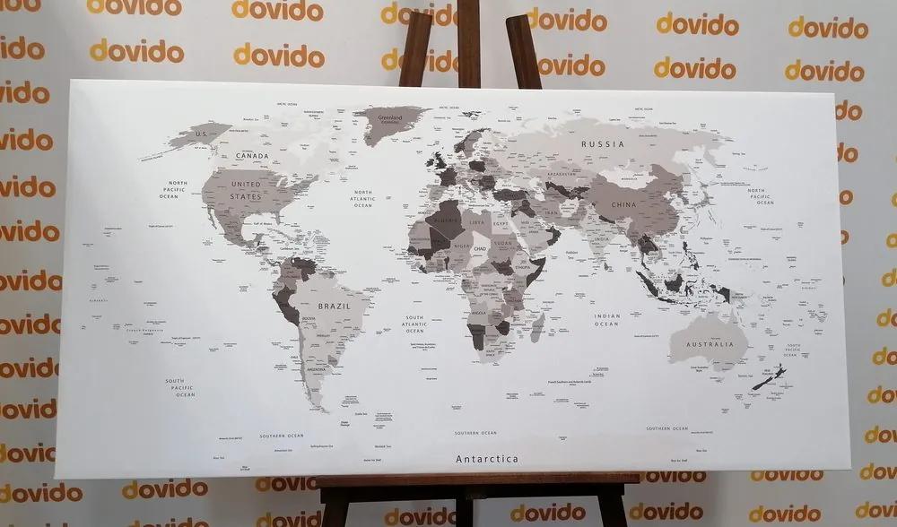Εικόνα σε ασπρόμαυρο χάρτη από φελλό με ονόματα - 100x50  wooden