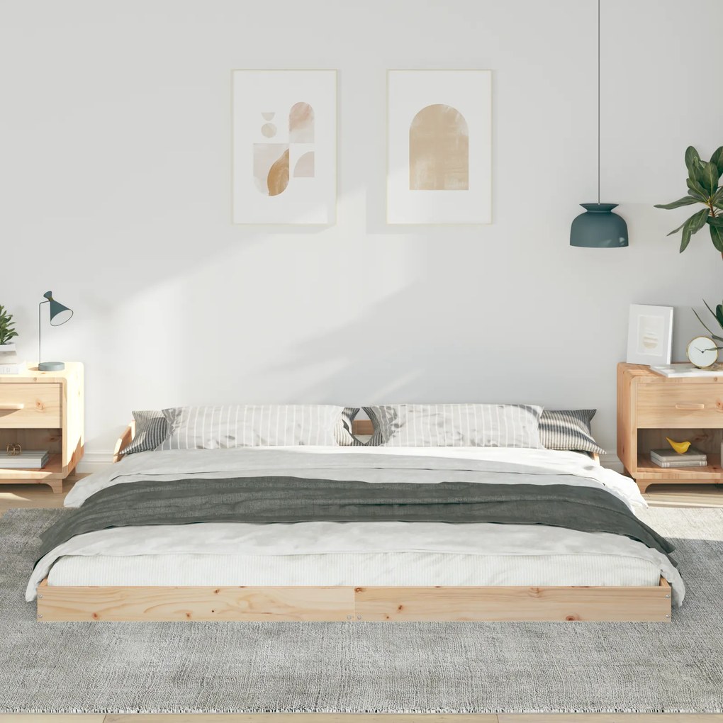 vidaXL Σκελετός Κρεβατιού Καφέ 180 x 200 cm Μασίφ ξύλο πεύκου