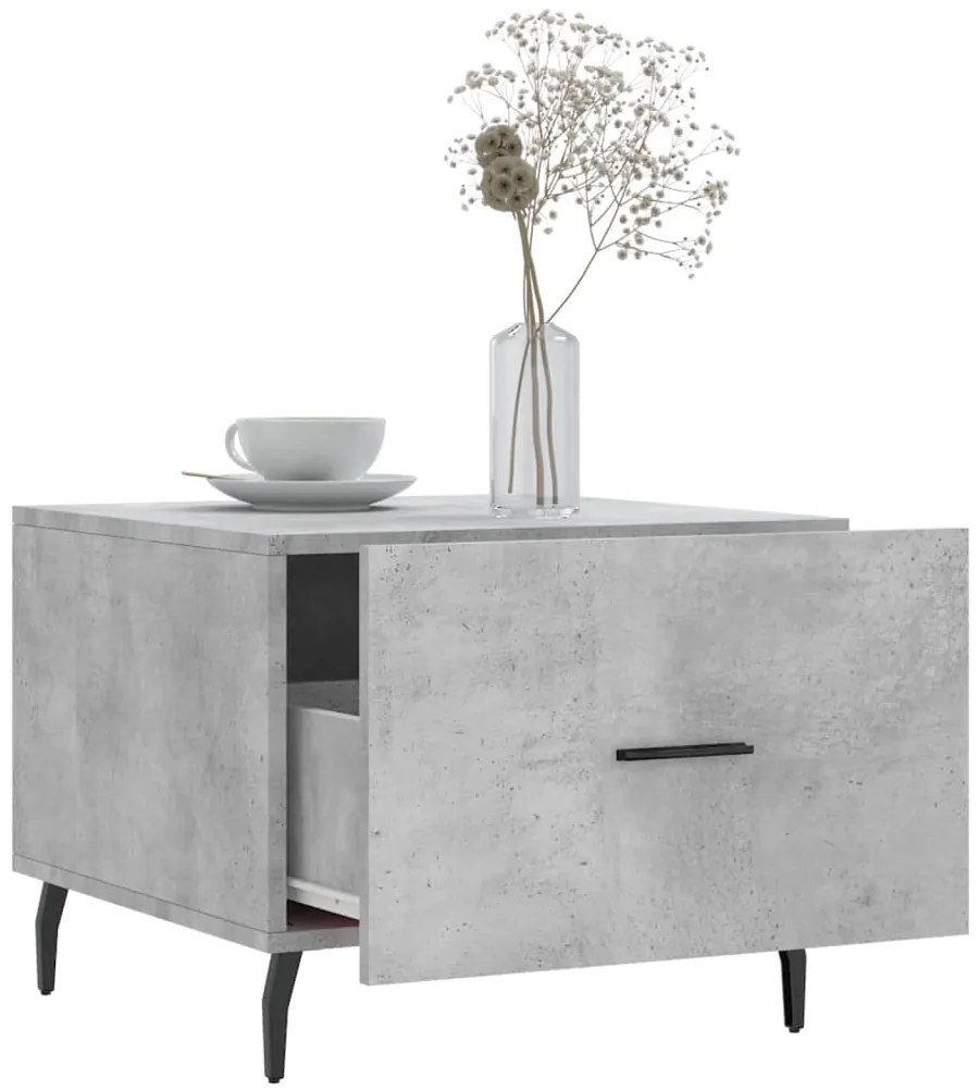 vidaXL Τραπεζάκι Σαλονιού Γκρι Σκυροδ. 50 x 50 x 40 εκ. Επεξεργ. Ξύλο