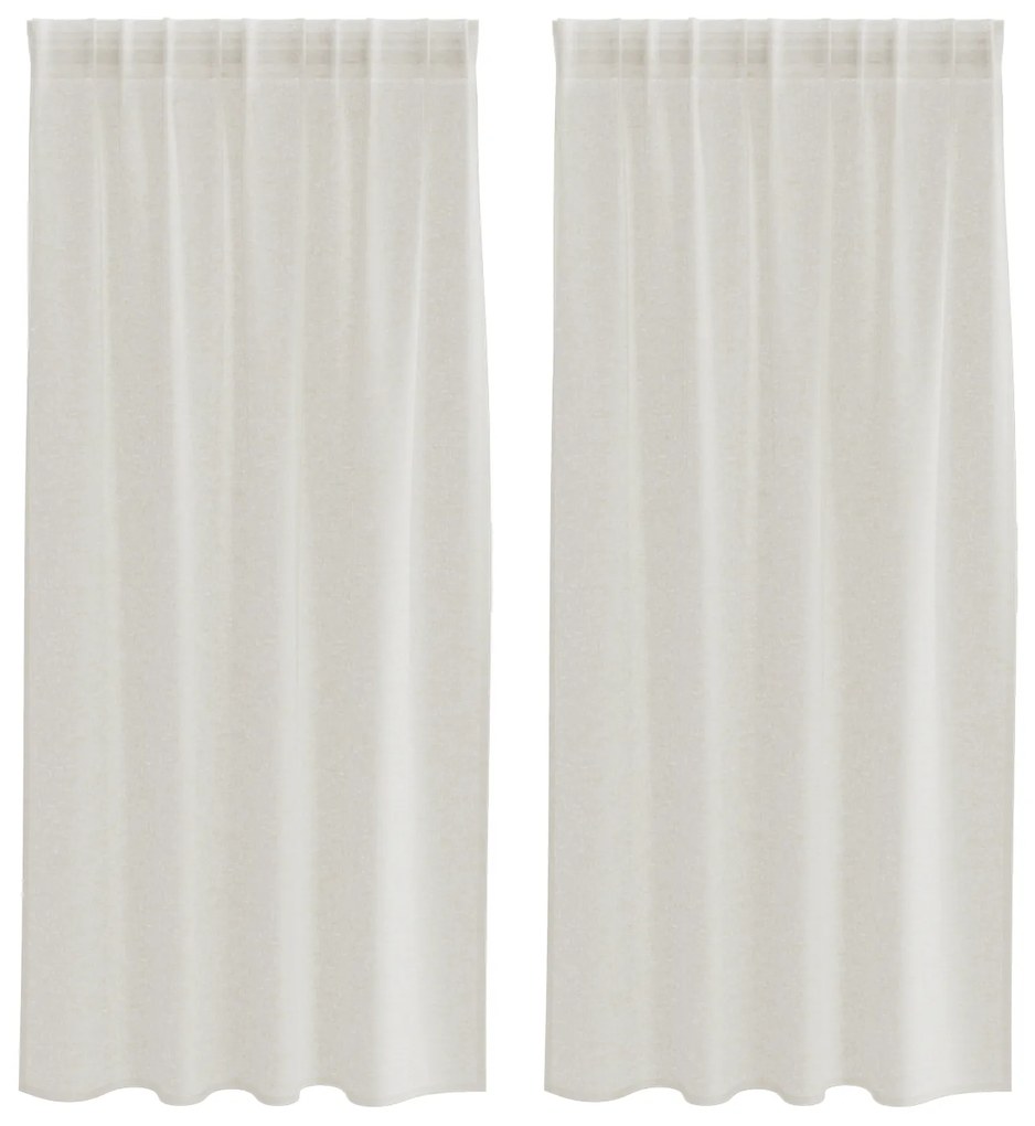 vidaXL Κουρτίνες με κουρτίνες 2 pcs Κρεμ 140 x 175 εκ. Πολυεστέρας
