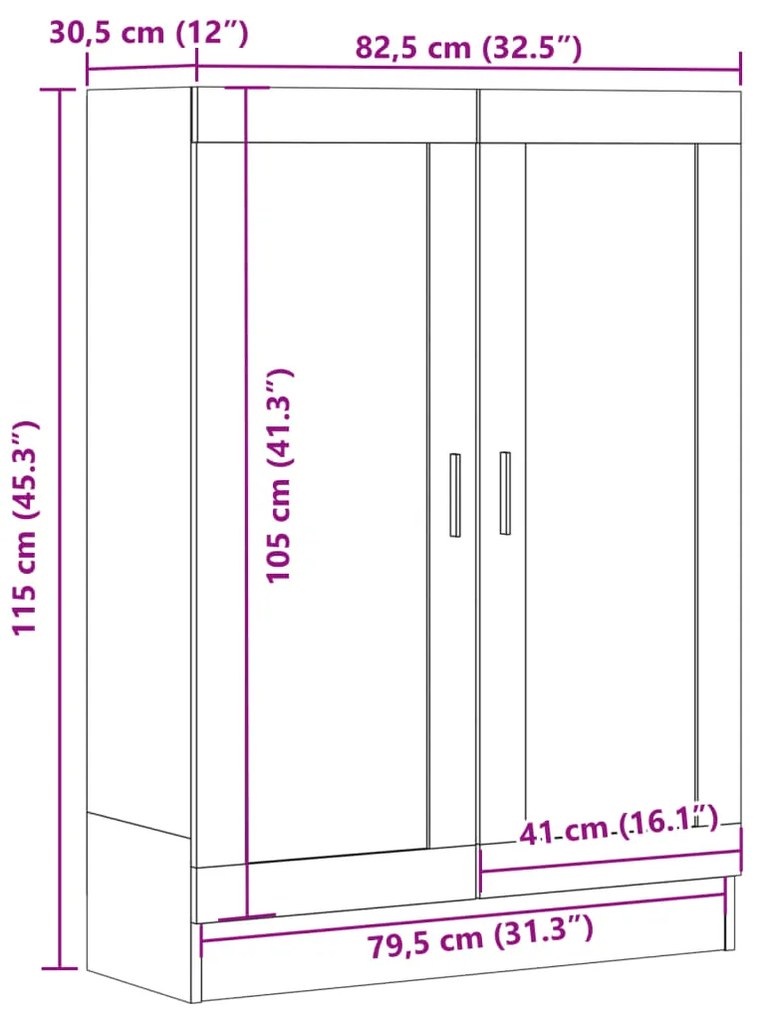 ΒΙΒΛΙΟΘΗΚΗ ΠΑΛΑΙΟ ΞΥΛΟ 82,5 X 30,5 X 115 ΕΚ. ΕΠΕΞ. ΞΥΛΟ 856148