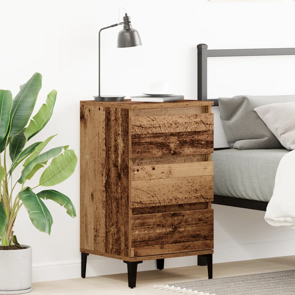 vidaXL Κομοδίνο Παλιού Ξύλου 40x35x70 cm Κατασκευασμένο Ξύλο