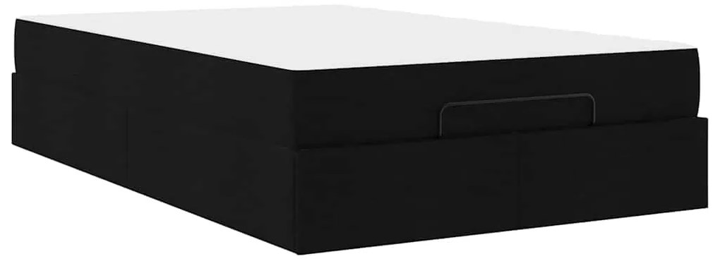 vidaXL Σκελετός Κρεβατιού με στρώμα Μαύρο 120 x 200 cm ύφασμα