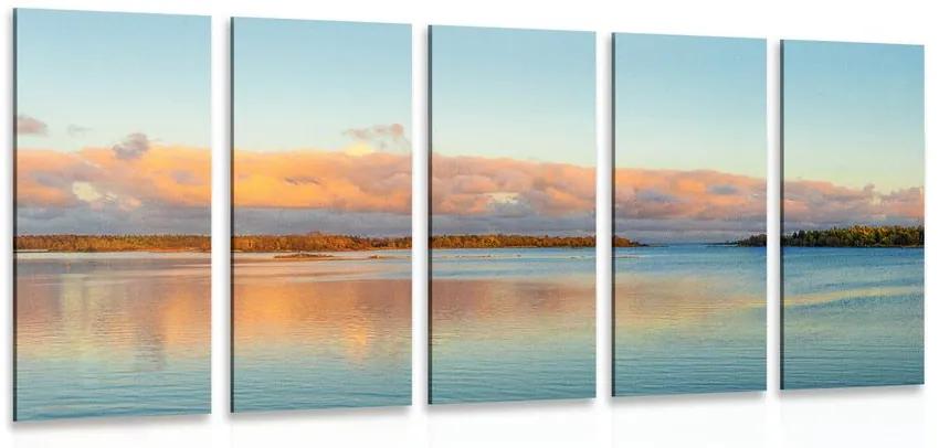 5 μέρη εικόνα λίμνη και ηλιοβασίλεμα - 100x50