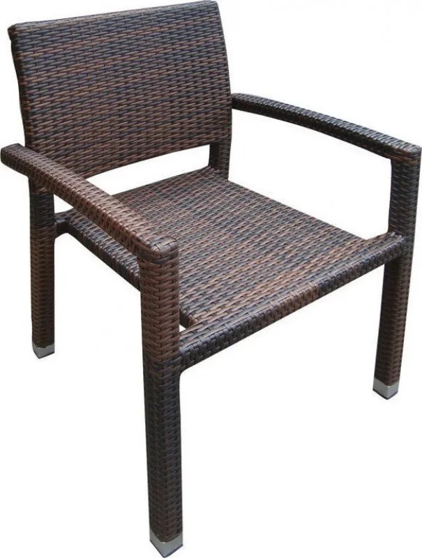 Πολυθρόνα κήπου "LINA" μεταλλική-wicker σε χρώμα cappuccino 57x58x93 100-00735