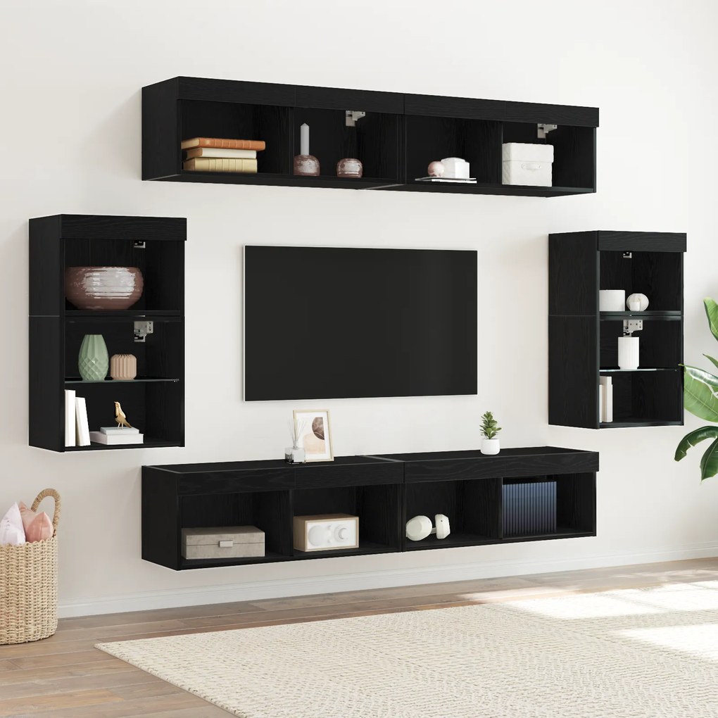 vidaXL Κρεμαστά ράφια 2 τμχ Μαύρη βελανιδιά 40x28,5x40 εκ. Ξύλο Επεξεργασμένης