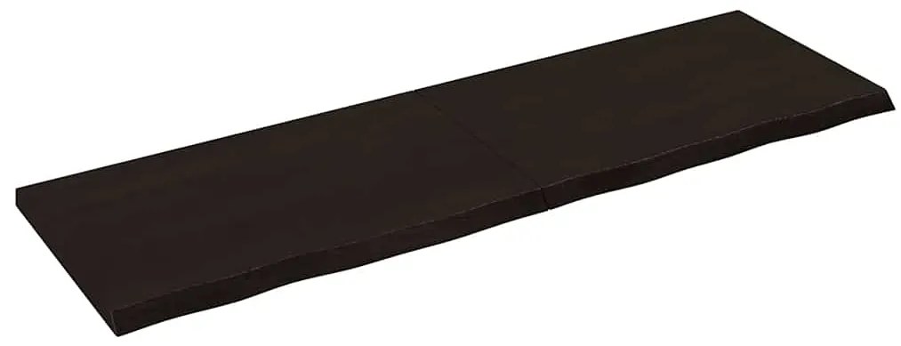 vidaXL Επιφάνεια Τραπεζιού Σκούρο Καφέ 160x50x(2-4)εκ Επεξ. Μασίφ Δρυς