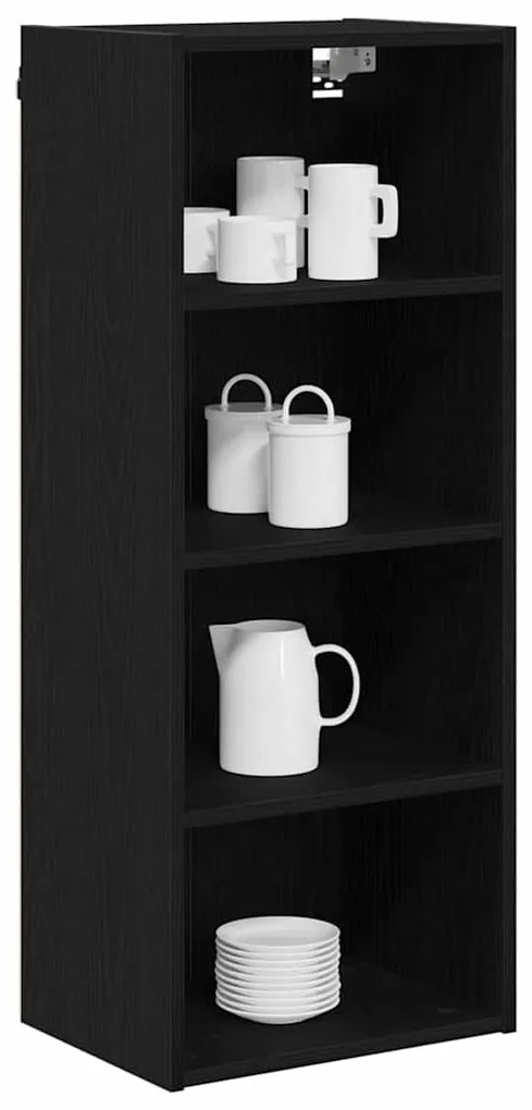 vidaXL Κρεμαστό ντουλάπι με αποθήκευση Μαύρη Οξυά 40 x 29,5 x 100 εκ.