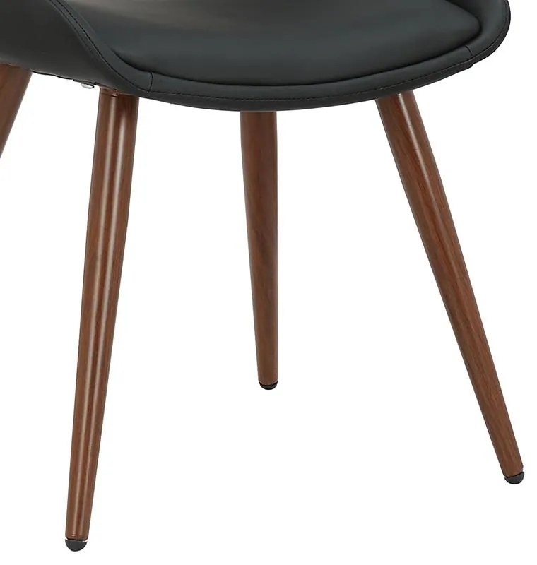 Καρέκλα Brody pu μαύρο-πόδι καρυδί 51x55x76 εκ.