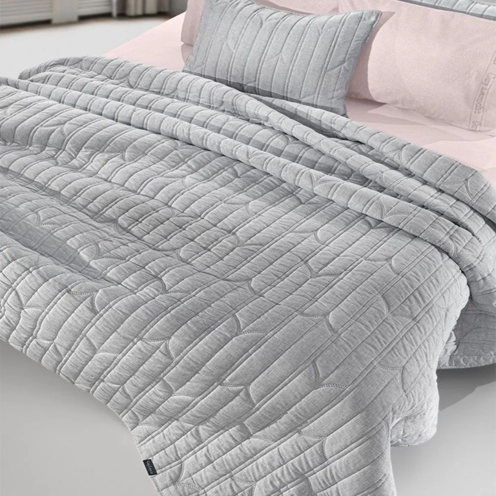 Κουβερλί Aurora (Σετ 2τμχ) Grey Guy Laroche Υπέρδιπλo 240x250cm Microfiber