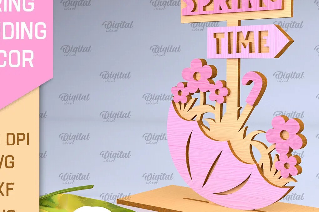 Σετ των 2 Intra απο ξύλο plywood 3mm-4mm πάχος τρισδιάστατη όρθια διακόσμηση με ελατήριο Δίασταση 30x20 cm INTRAFABR-93773965