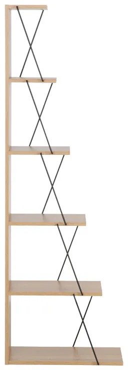 Βιβλιοθήκη mini Tars pakoworld sonoma-μαύρο 50x22x150εκ - 225-000026