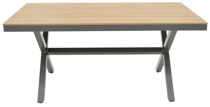 Τραπέζι Thorio plywood σε φυσική απόχρωση και πόδι αλουμινίου ανθρακί 160x90x75εκ 160x90x75 εκ.
