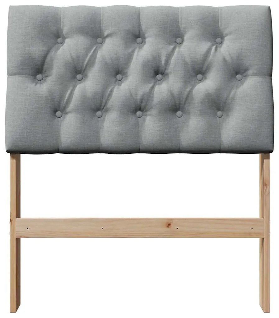 vidaXL Ταπετσαρισμένο κεφαλάρι Ανοιχτό γκρι 80 cm Στερεά ξυλεία πεύκου