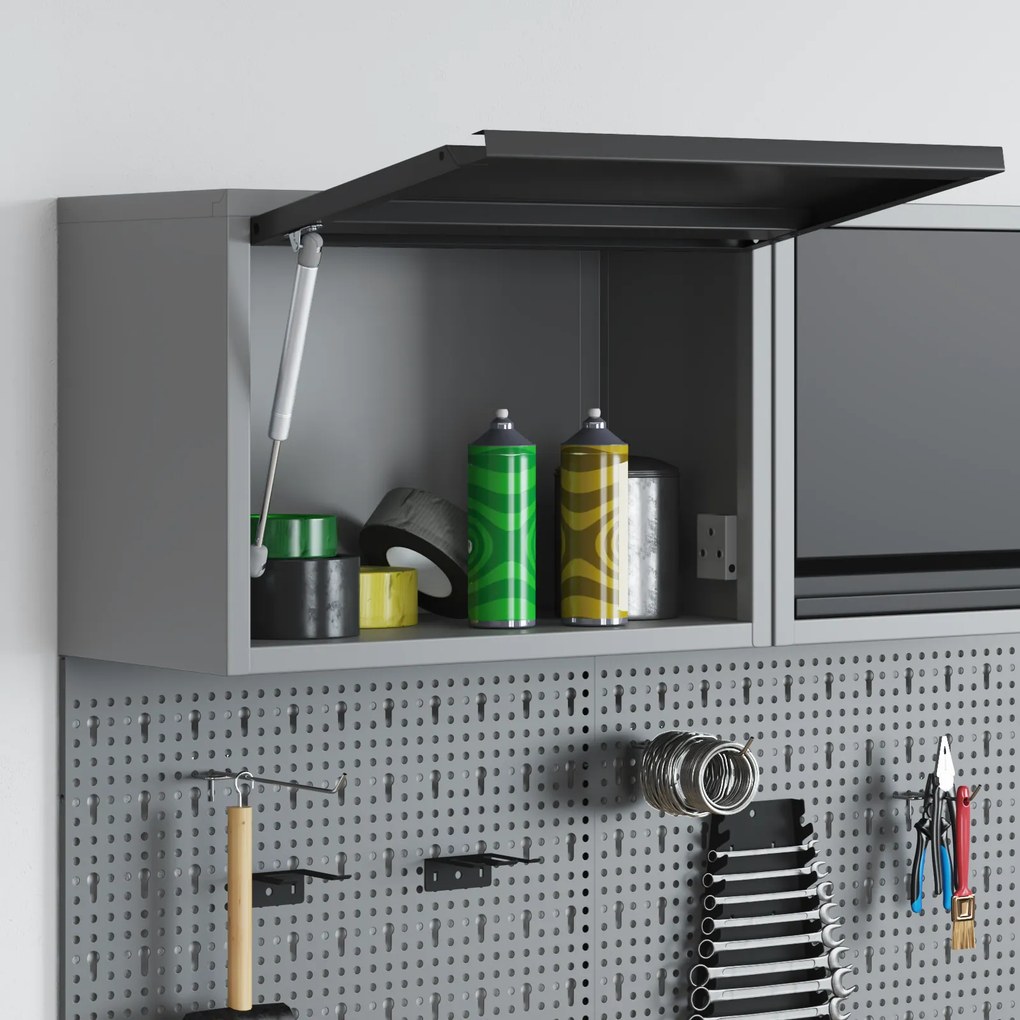 vidaXL Ντουλάπα Εργαλείων Μαύρο και γκρι 50 x 25 x 35 εκ.