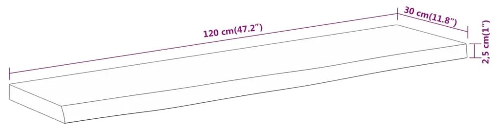 ΡΑΦΙ ΕΠΙΤΟΙΧΙΟ ΟΡΘ. LIVE EDGE 120X30X2,5 ΕΚ. ΜΑΣΙΦ ΞΥΛΟ ΑΚΑΚΙΑΣ 370242