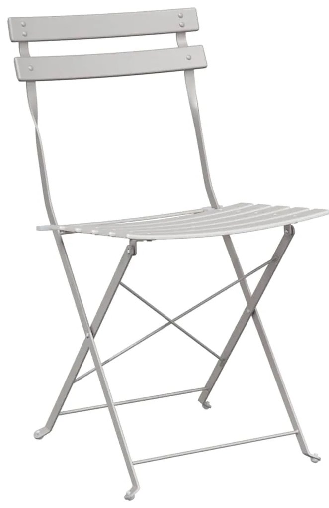 vidaXL Πτυσσόμενη Καρέκλα Κήπου 2 pcs Μπεζ 42 x 46 x 82εκ Ατσάλι