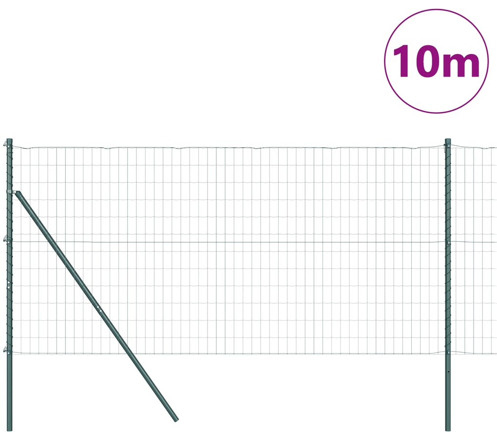 vidaXL Euro Fence με 7 Πόλους 1.2x10 μ Γαλβανισμένο Ατσάλι Πράσινο