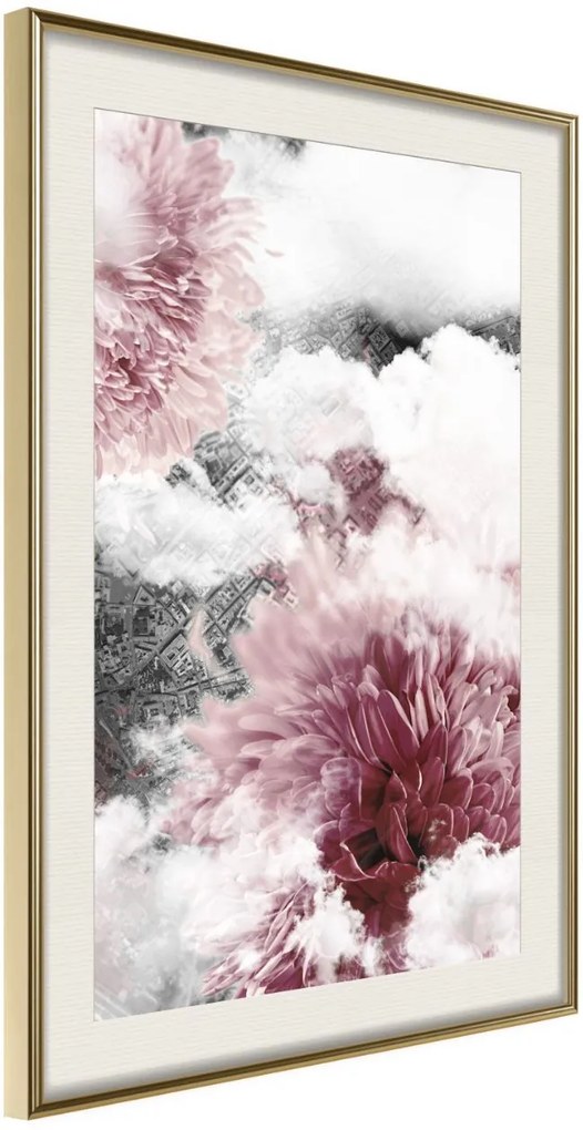 Αφίσα - Flowers in the Sky - 20x30 - Χρυσό - Με πασπαρτού