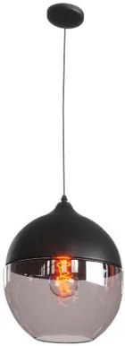 POWERTECH φωτιστικό οροφής HLL-0028, E27, 20x20cm, γυάλινο, μαύρο