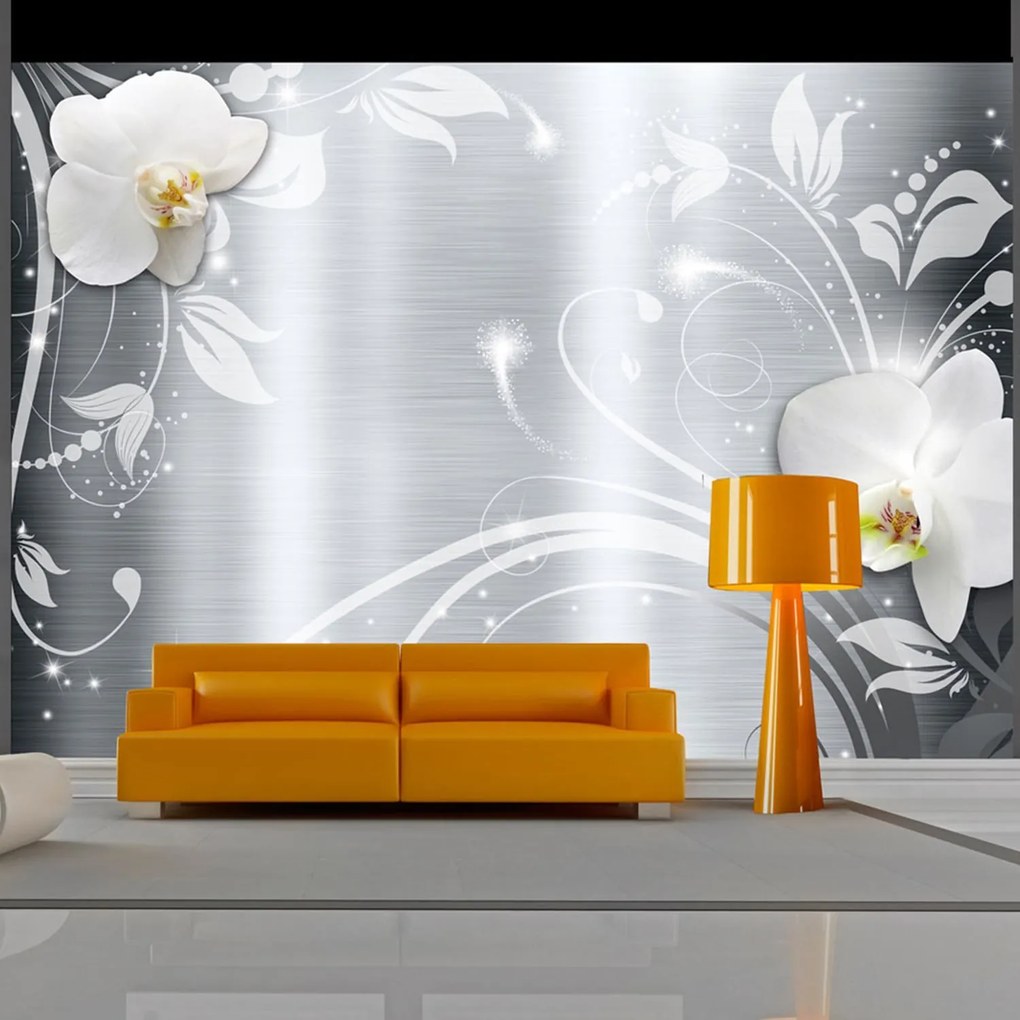 Φωτοταπετσαρία - Orchids on steel 250x175