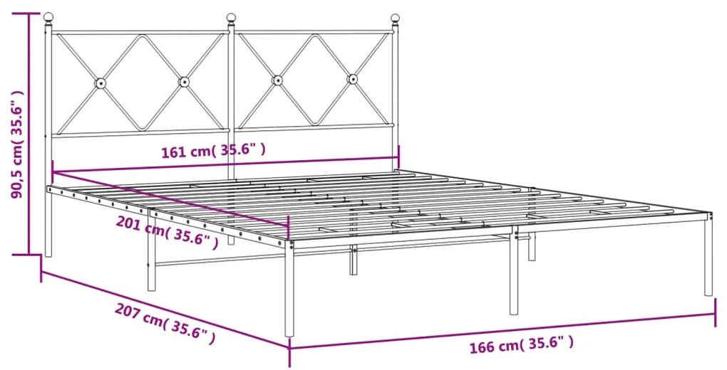 ΠΛΑΙΣΙΟ ΚΡΕΒΑΤΙΟΥ ΜΕ ΚΕΦΑΛΑΡΙ ΛΕΥΚΟ 160X200 ΕΚ. ΜΕΤΑΛΛΙΚΟ 376554