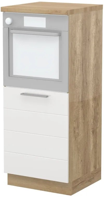 Επιδαπέδιο ντουλάπι φούρνου ψηλό Hudson K14-60-1KR-Φυσικό - Λευκό - 60.00Χ60.00Χ148.00cm