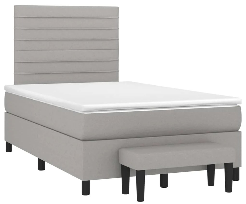 ΚΡΕΒΑΤΙ BOXSPRING ΜΕ ΣΤΡΩΜΑ ΑΝΟΙΧΤΟ ΓΚΡΙ 120X200 ΕΚ. ΥΦΑΣΜΑΤΙΝΟ 3136661