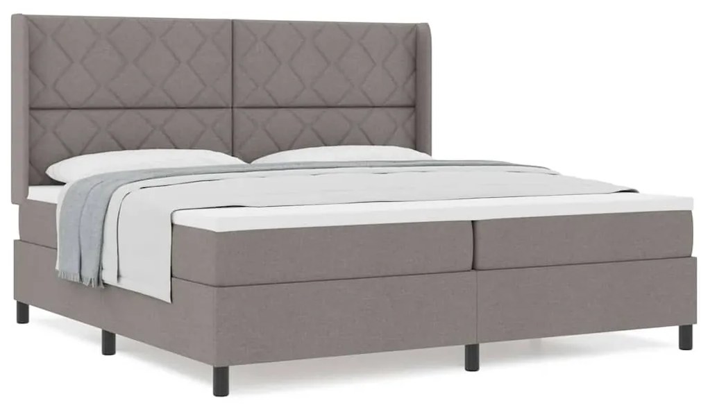 vidaXL Κρεβάτι με ελατήρια με στρώμα Taupe 200 x 200 cm ύφασμα