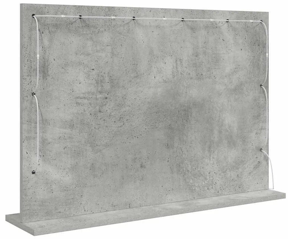 vidaXL Καθρέφτης τουαλέτας Ορθογώνιος Σκυρόδεμα Γκρι 80 x 55 x 18 εκ.