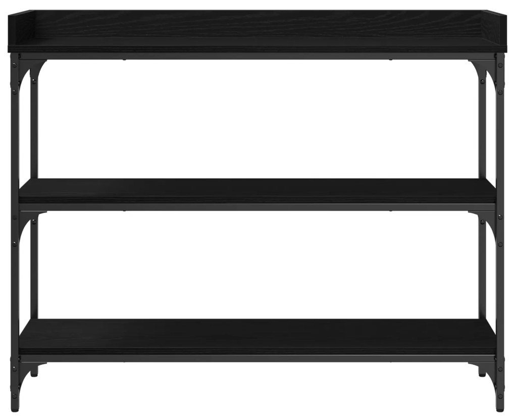 vidaXL Κονσόλα Μαύρη Δρυς 100x30x80 εκ. Επεξεργασμένου Ξύλου και Χάλυβα
