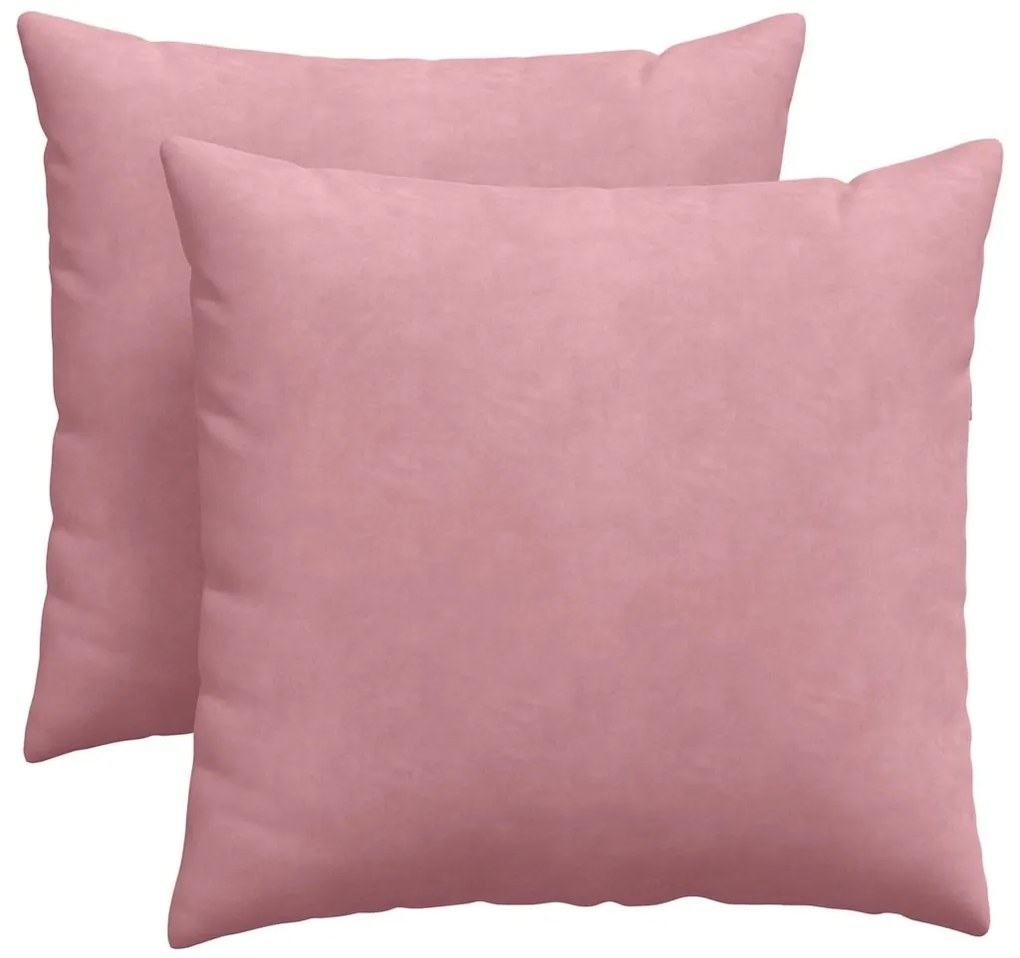 vidaXL Μαξιλάρι Καναπέ 2 pcs Ροζ 45 x 45 cm Υφασμάτινο Κορντουρά