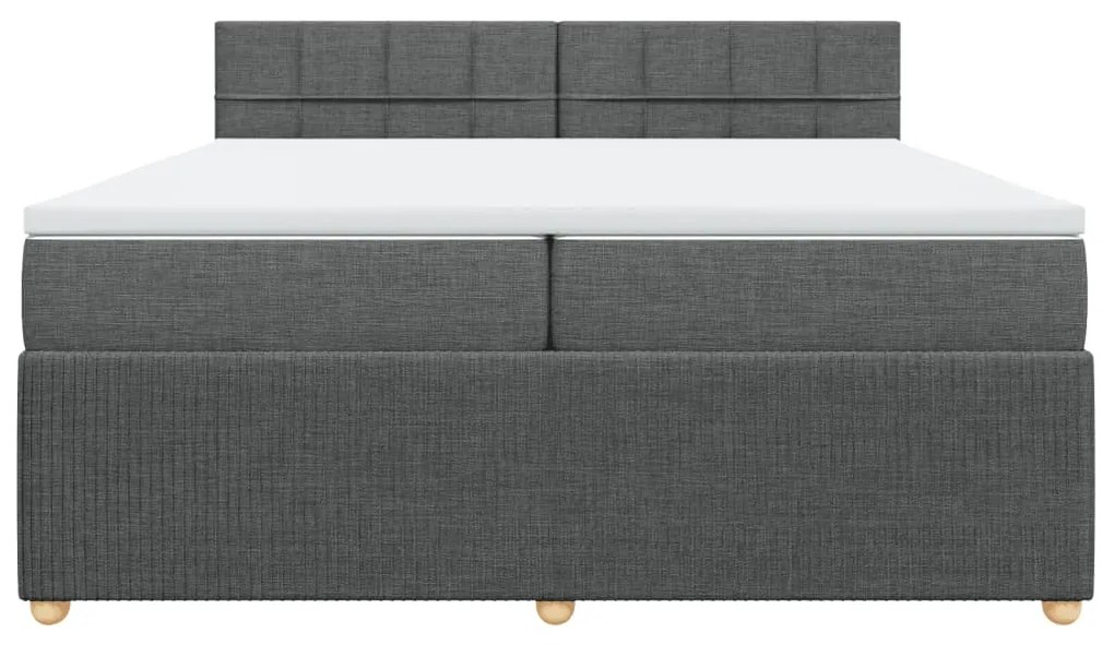 ΚΡΕΒΑΤΙ BOXSPRING ΜΕ ΣΤΡΩΜΑ ΣΚΟΥΡΟ ΓΚΡΙ 200X200 ΕΚ. ΥΦΑΣΜΑΤΙΝΟ 3287564