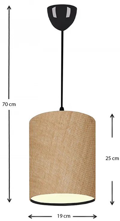 Φωτιστικό οροφής Layla Megapap Ε27 υφασμάτινο μονόφωτο χρώμα μπεζ 19x25x70εκ.