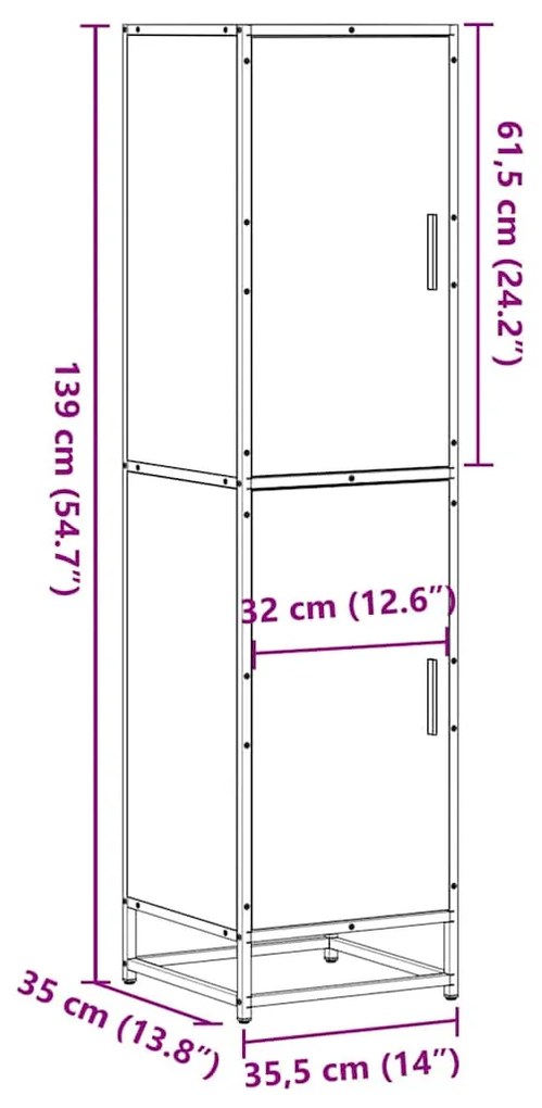 HIGHBOARD SONOMA OAK ΚΑΤΑΣΚΕΥΑΣΜΕΝΟ ΞΥΛΟ ΚΑΙ ΜΕΤΑΛΛΟ 849055