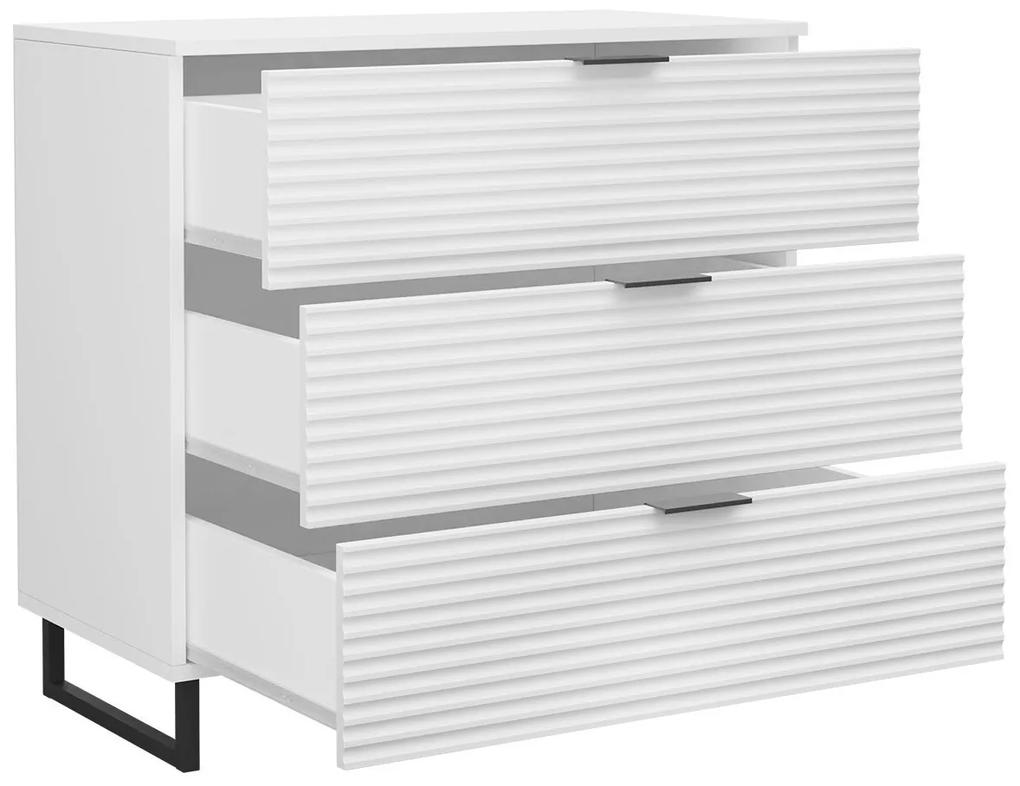 Σιφονιέρα Sarasota M100, Άσπρο, Με συρτάρια, 76x80x40cm, 30 kg | Epipla1.gr