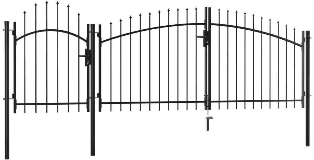 vidaXL Καγκελόπορτα Μαύρη 1,75 x 4 μ. Ατσάλινη