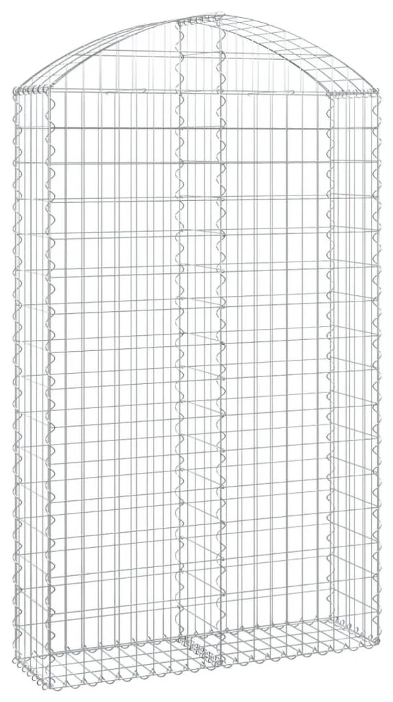 Συρματοκιβώτιο Τοξωτό 100x30x160/180εκ. από Γαλβανισμένο Χάλυβα - Ασήμι