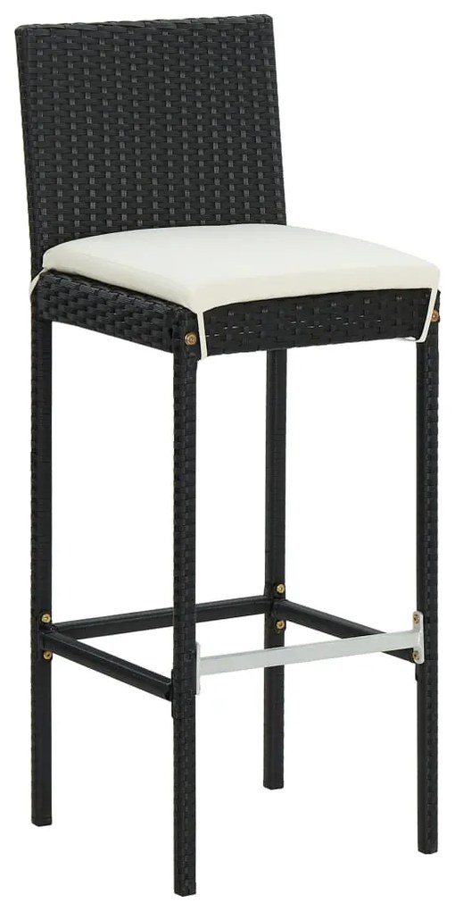 vidaXL Σετ Μπαρ Κήπου 9 Τεμαχίων Μαύρο Συνθετικό Ρατάν με Μαξιλάρια