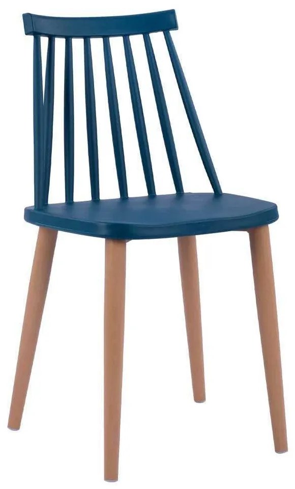 Καρέκλα Vanessa HM8052.05 43x46,5x82Υcm Blue Σετ 4τμχ Metal, Polypropylene