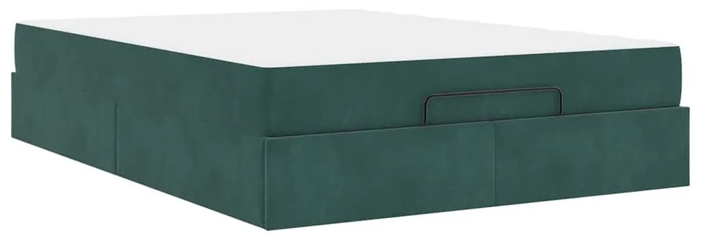 vidaXL Σκελετός Κρεβατιού Σκούρο πράσινο 160 x 200 cm Βελούδο