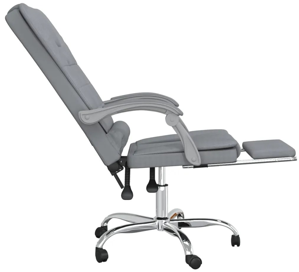 vidaXL Καρέκλα Γραφείου Μασάζ Ανακλινόμενη Ανοιχτό Γκρι Υφασμάτινη