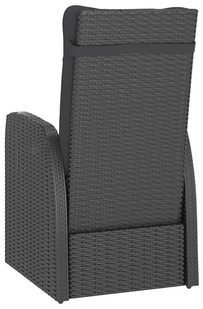 vidaXL Σετ Τραπεζαρίας Εξ. Χώρου 7 τεμ. Μαύρο Συνθ. Ρατάν με Μαξιλάρια