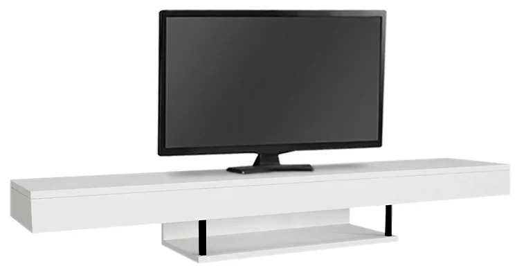 Έπιπλο τηλεόρασης επιτοίχιο Albares Megapap με LED χρώμα λευκό 150x29,6x22εκ.